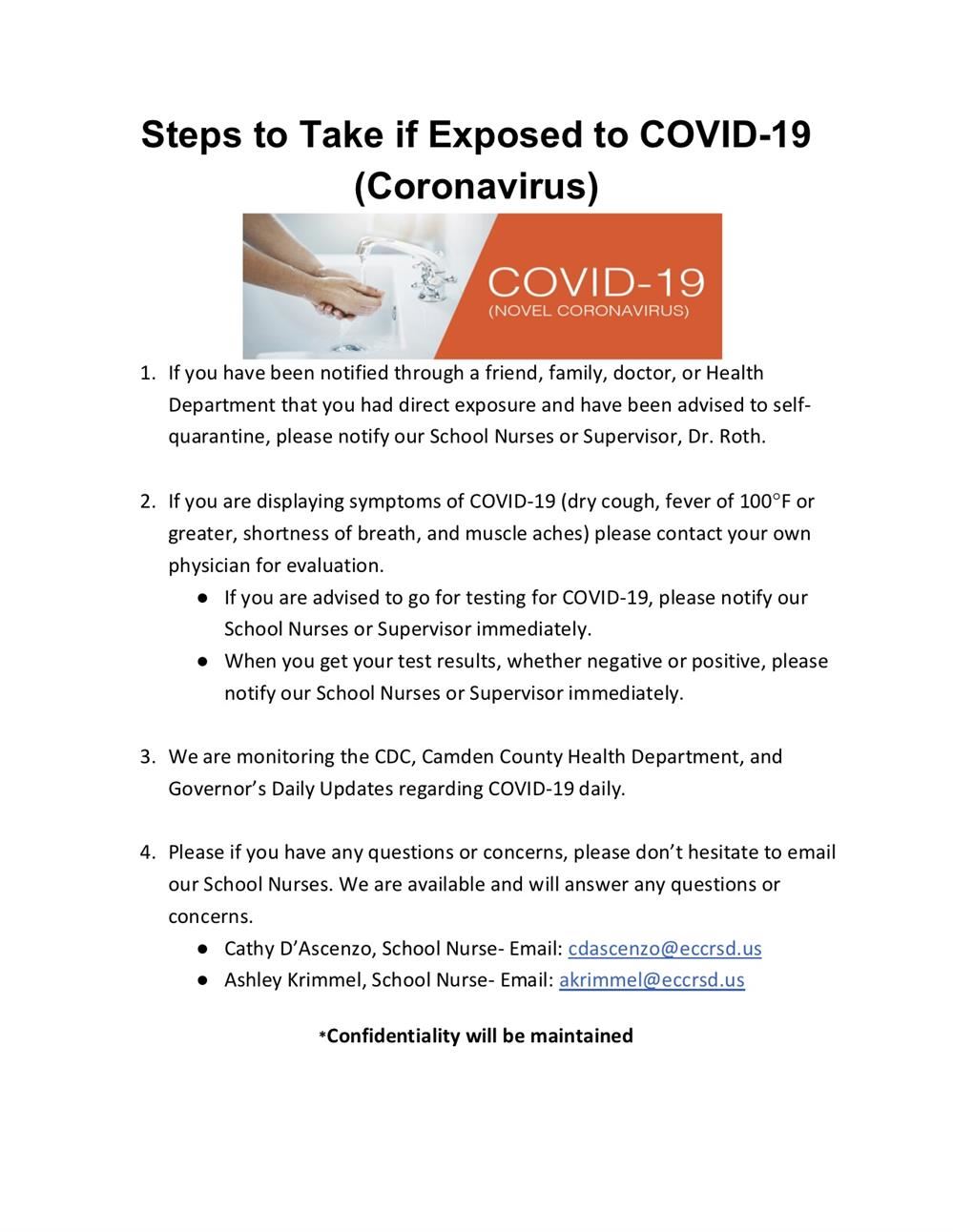 Steps to Take if Exposed to COVID-19